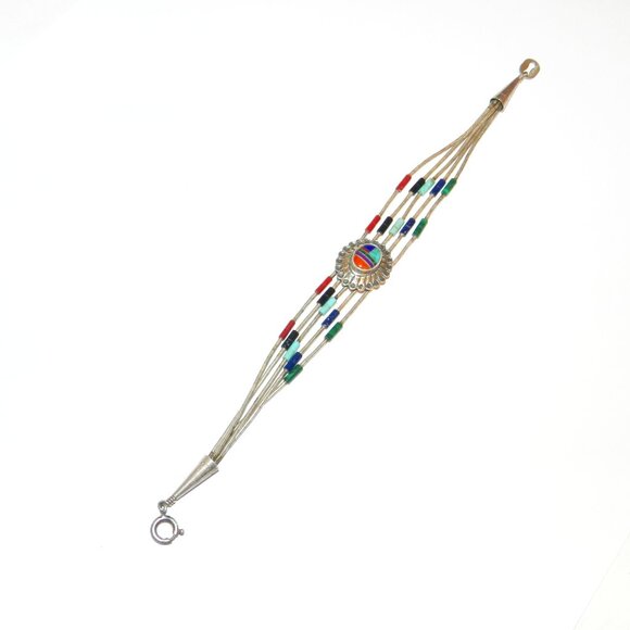 VINTAGE SIGNED QT LIQUID STERLING SILVER BRACELET 7 1/4" LONG - Picture 2 of 14